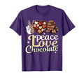 Peace Love Chocolate Funny Chocolate T-Shirt - Novelty Apparel for Adults - T-Shirt, Sweatshirt, Hoodie