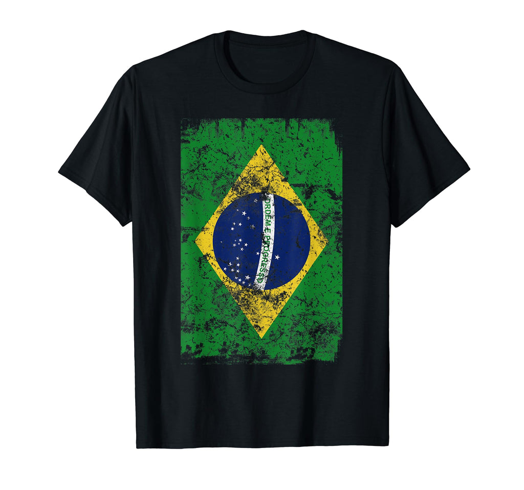 Brazil Big Flag Distressed Souvenir T-Shirt - Aesthetic Graphic Unisex - T-Shirt, Sweatshirt, Hoodie