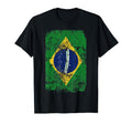 Brazil Big Flag Distressed Souvenir T-Shirt - Aesthetic Graphic Unisex - T-Shirt, Sweatshirt, Hoodie
