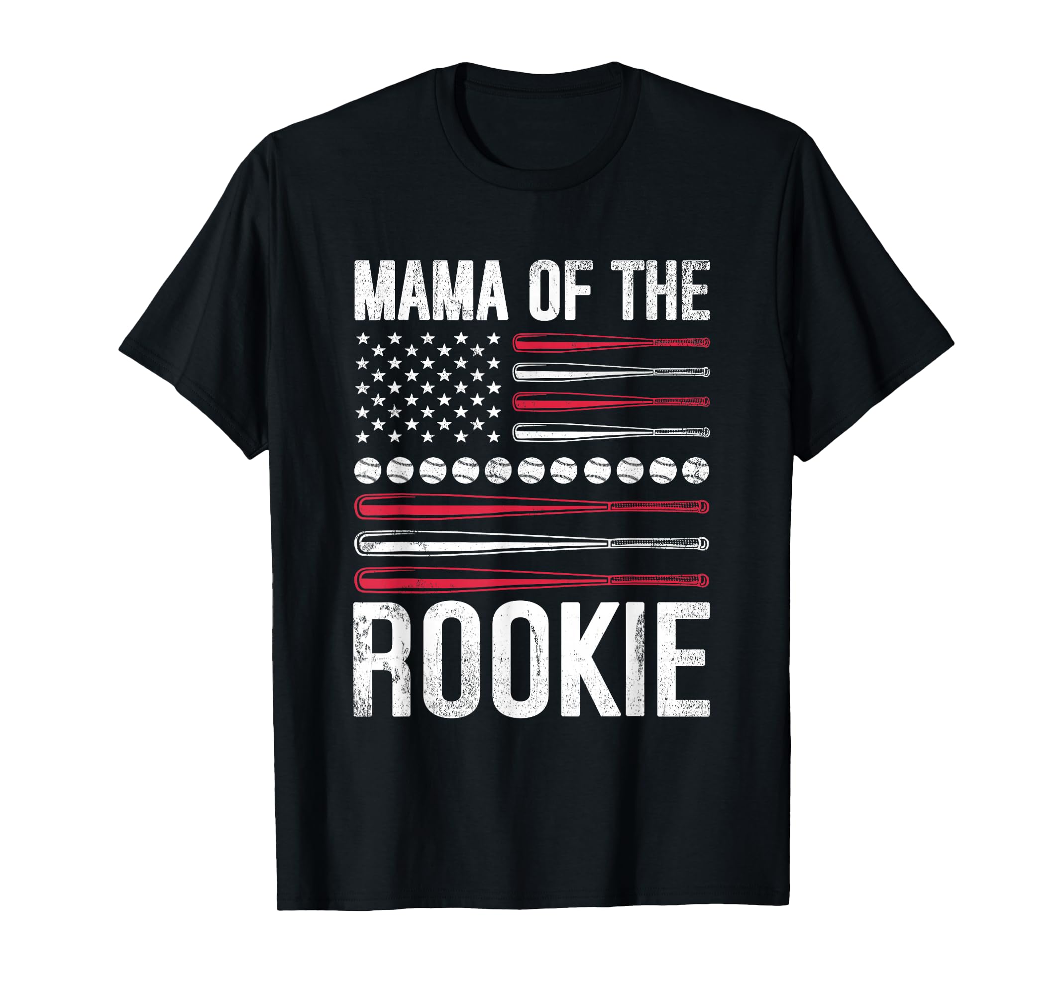 Baseball Mom Mama Rookie Proud Usa Flag T-Shirt - Trendy Graphic for Adults - T-Shirt, Sweatshirt, Hoodie
