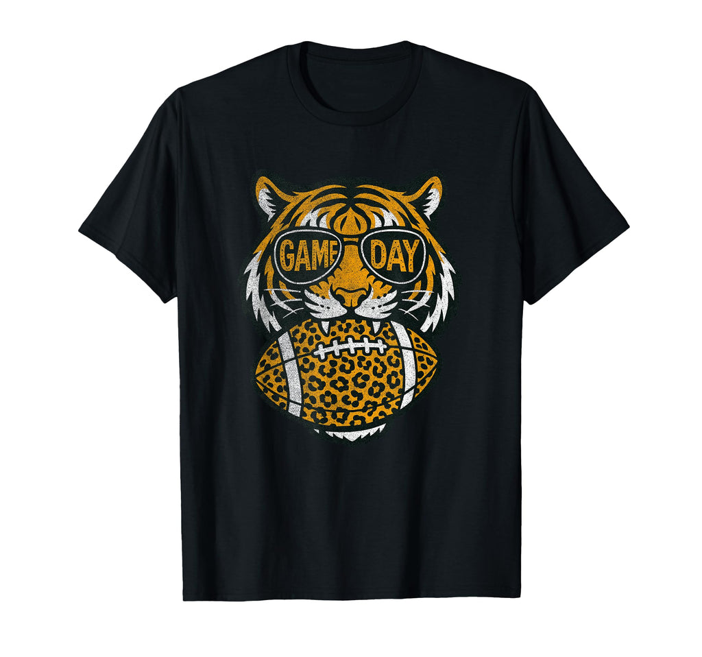 Tiger Leopard Football Game Day T-Shirt - Minimalist Print Men Women - T-Shirt, Sweatshirt, Hoodie