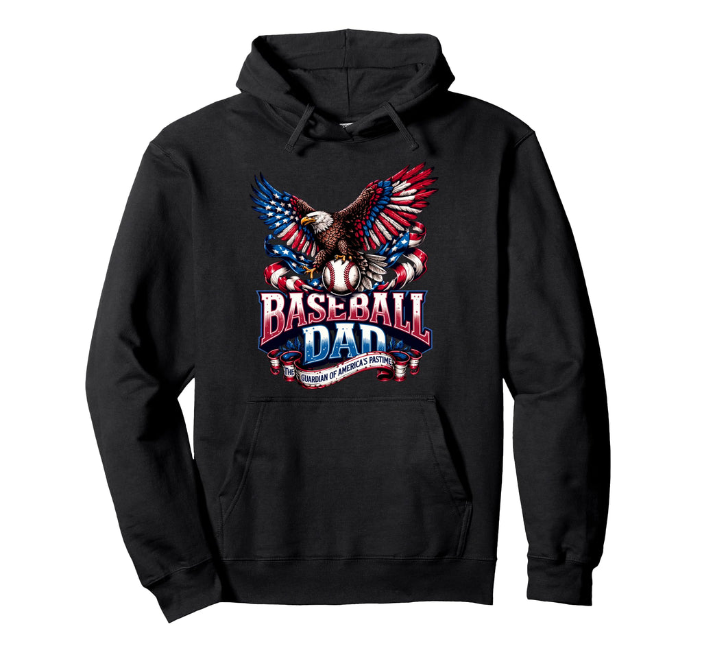 Baseball Fathers Day Usa Patriotic Hoodie - Fun Novelty Design Men Women - T-Shirt, Sweatshirt, Hoodie
