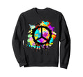 Peace Sign Paint Splash Painting Sweatshirt - Unique Graphic Men Women - T-Shirt, Sweatshirt, Hoodie