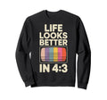 Life Looks Better 4 3 Vhs Tapes Sweatshirt - Graphic Print for Adults - T-Shirt, Sweatshirt, Hoodie