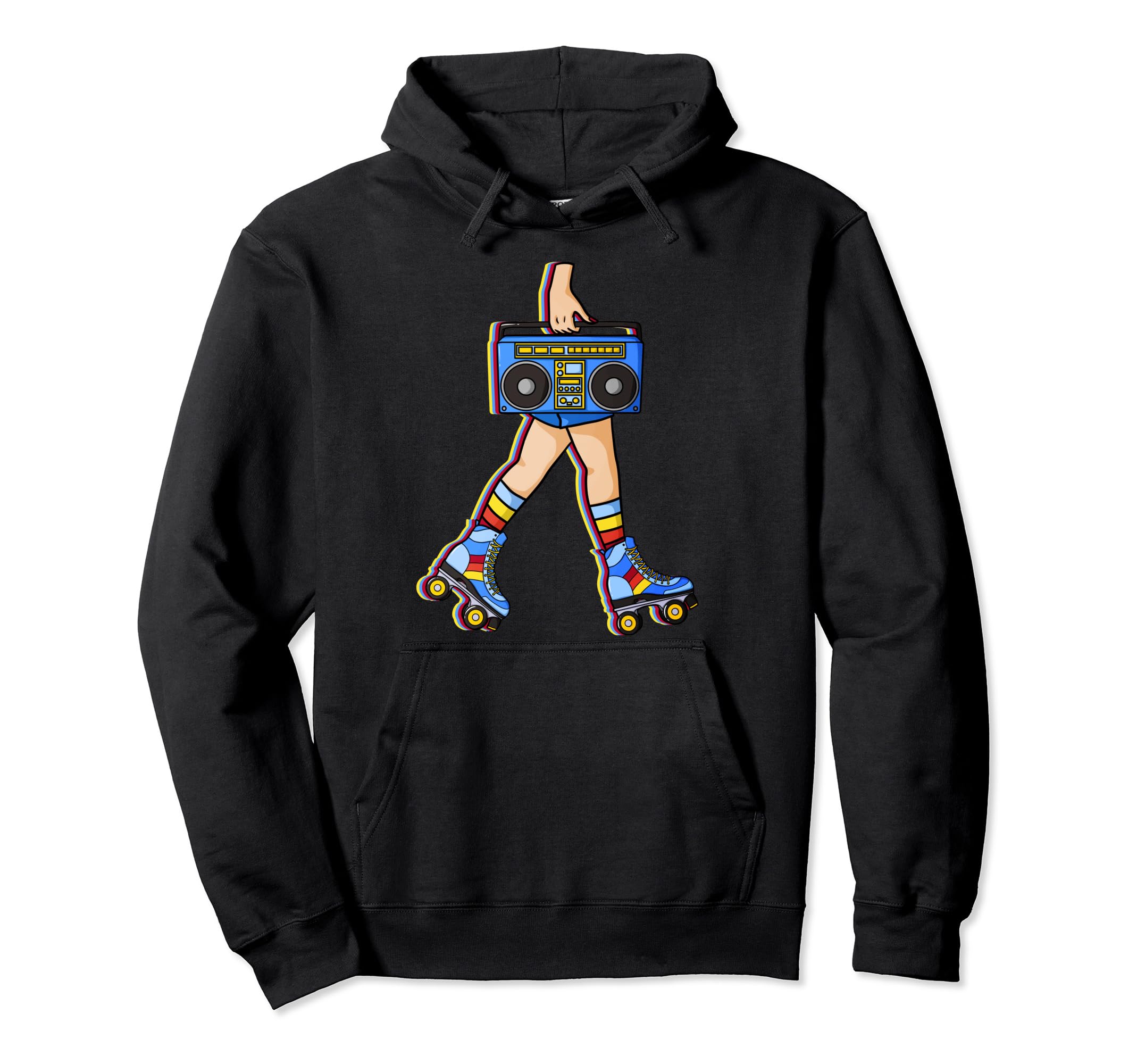 Roller Skates Boombox Disco Ghetto Hoodie - Casual Everyday Wear Unisex - T-Shirt, Sweatshirt, Hoodie