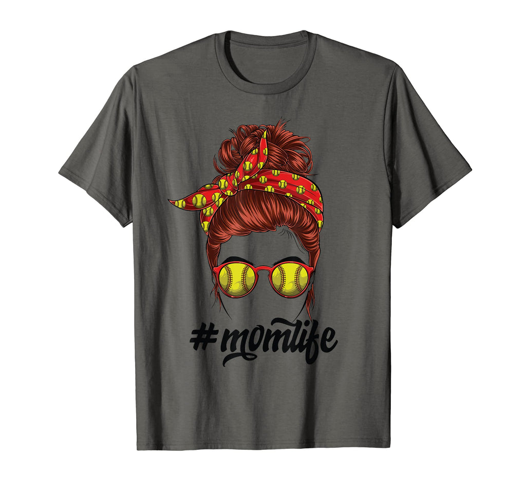 Mom Life Messy Bun Baseball Softball T-Shirt - Aesthetic Graphic Unisex - T-Shirt, Sweatshirt, Hoodie