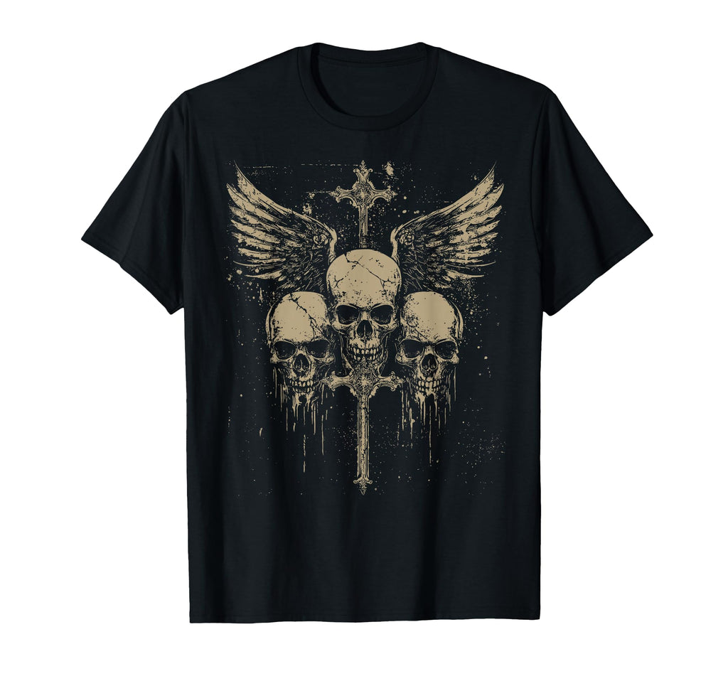 Skull Cross Y2K Grunge Aesthetic T-Shirt - Fun Novelty Design Men Women - T-Shirt, Sweatshirt, Hoodie