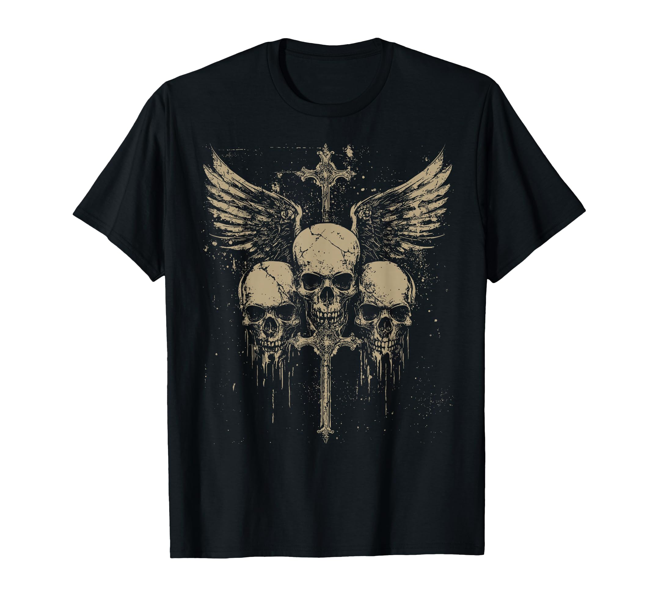 Skull Cross Y2K Grunge Aesthetic T-Shirt - Fun Novelty Design Men Women - T-Shirt, Sweatshirt, Hoodie