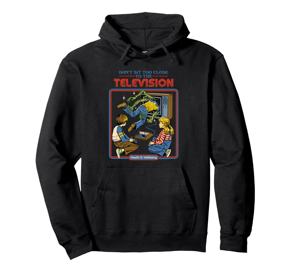 Steven Rhodes Dont Sit Too Close Tv Dark Hoodie - Novelty Apparel Men Women - T-Shirt, Sweatshirt, Hoodie