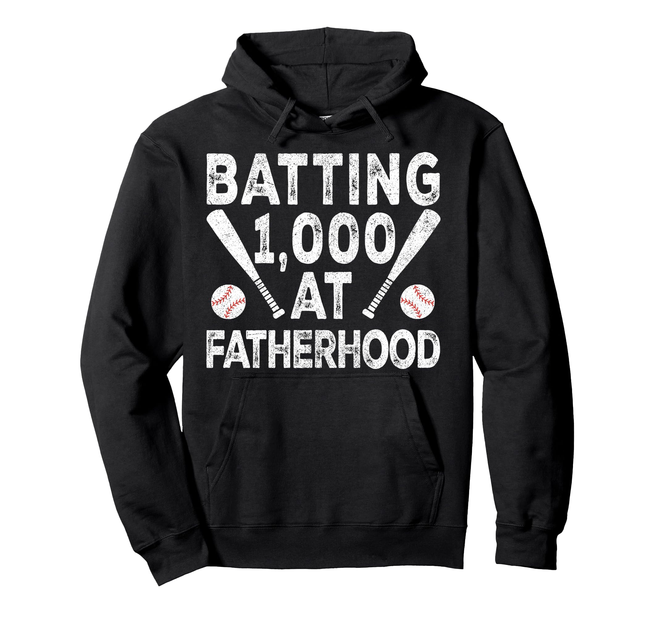 Baseball Dad Batting 1000 Fatherhood Hoodie - Minimalist Print Men Women - T-Shirt, Sweatshirt, Hoodie