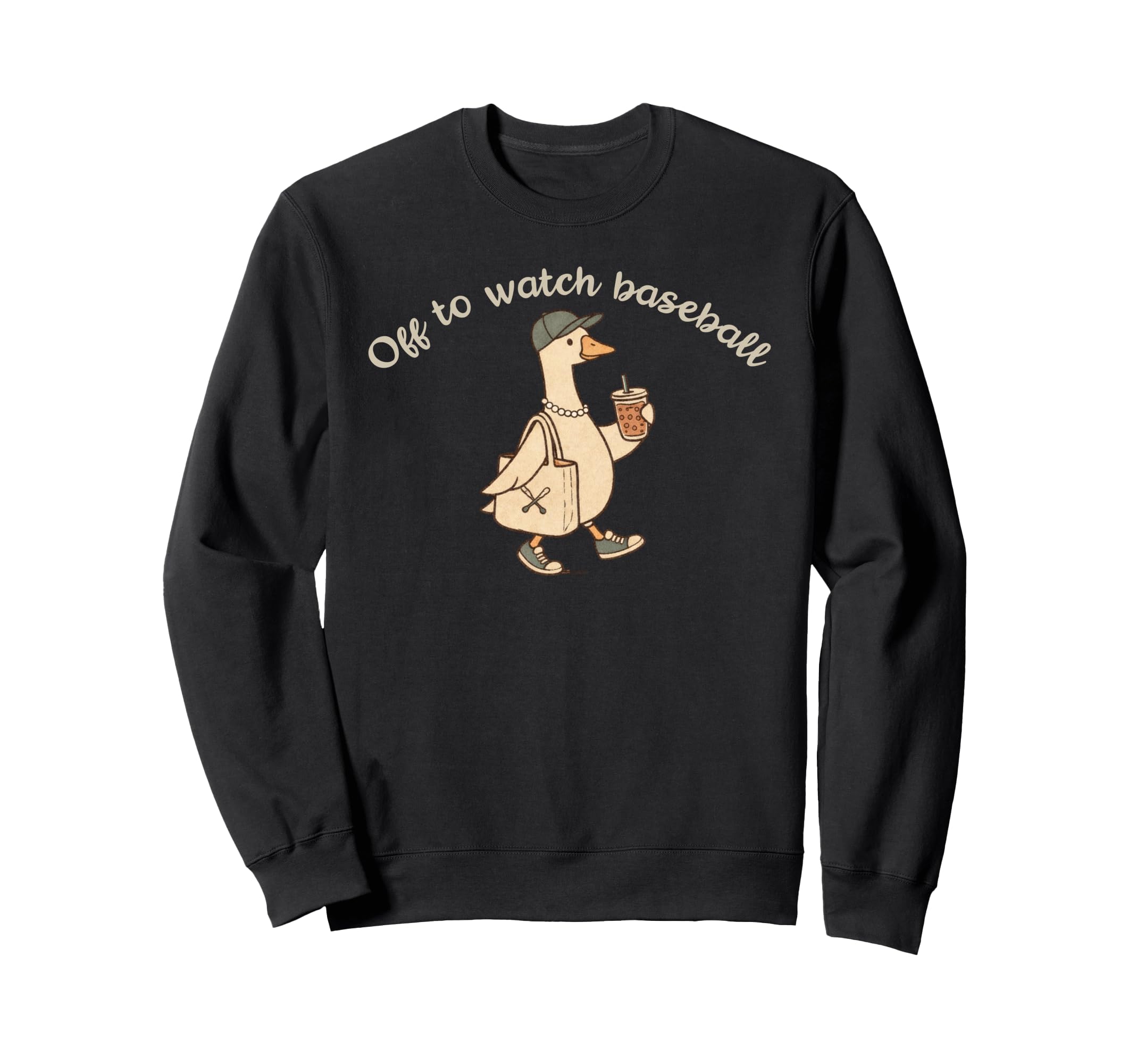 Off To Watch Baseball Goose Goose Sweatshirt - Streetwear Style for Adults - T-Shirt, Sweatshirt, Hoodie