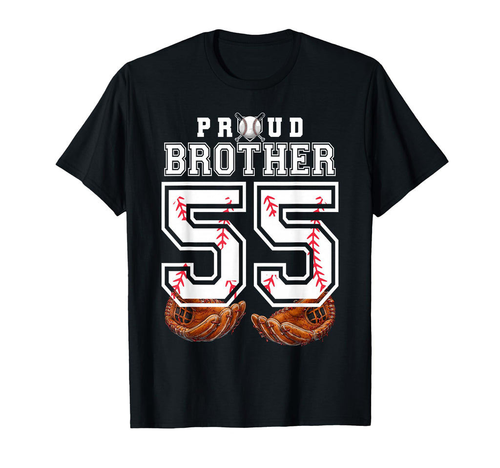 Proud Brother Baseball Player Number 55 T-Shirt - Graphic Print Unisex - T-Shirt, Sweatshirt, Hoodie
