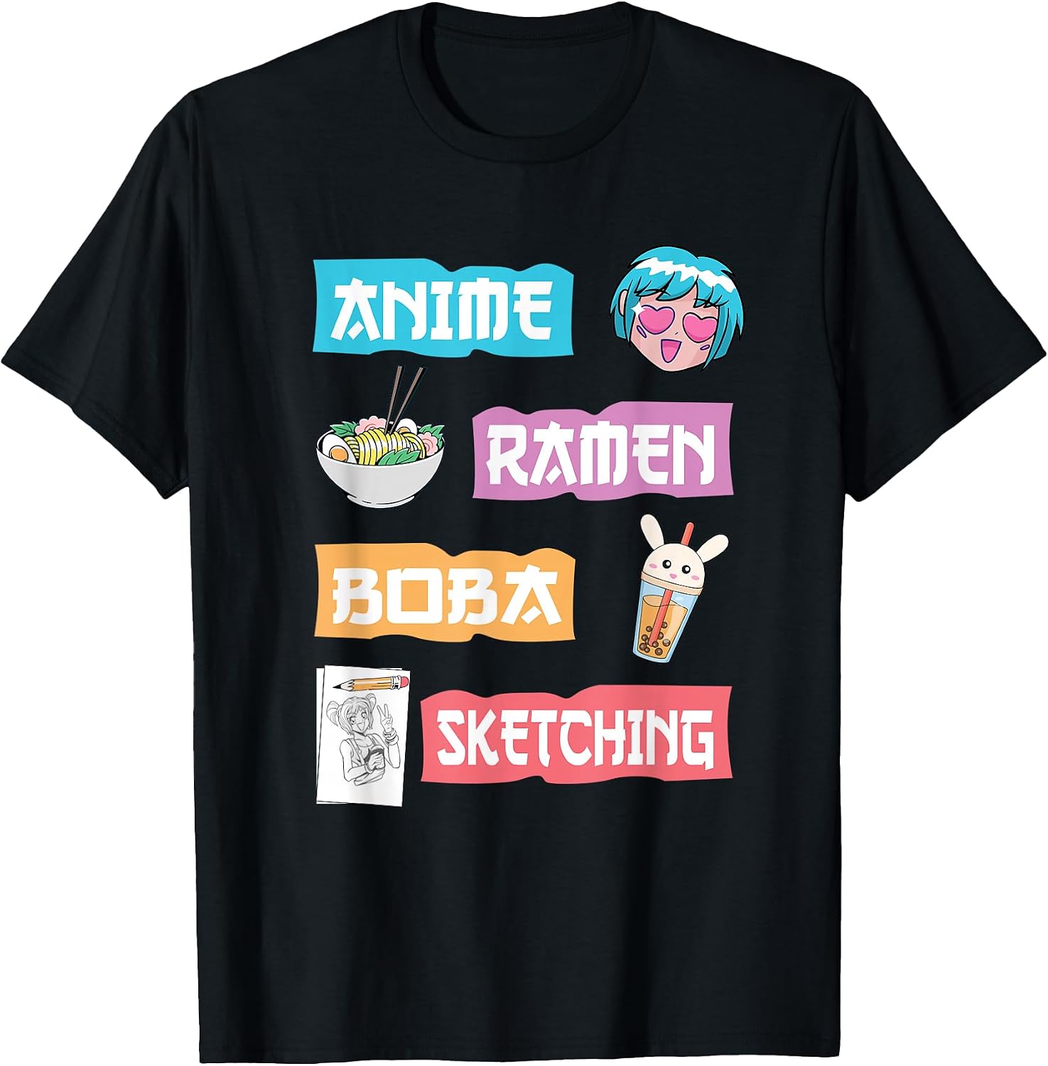 Anime Manga Stuff Gift Ideas For Teen Girls Women - Adult & Kids T-Shirts, Sweatshirts & Hoodies apparel design preview 1