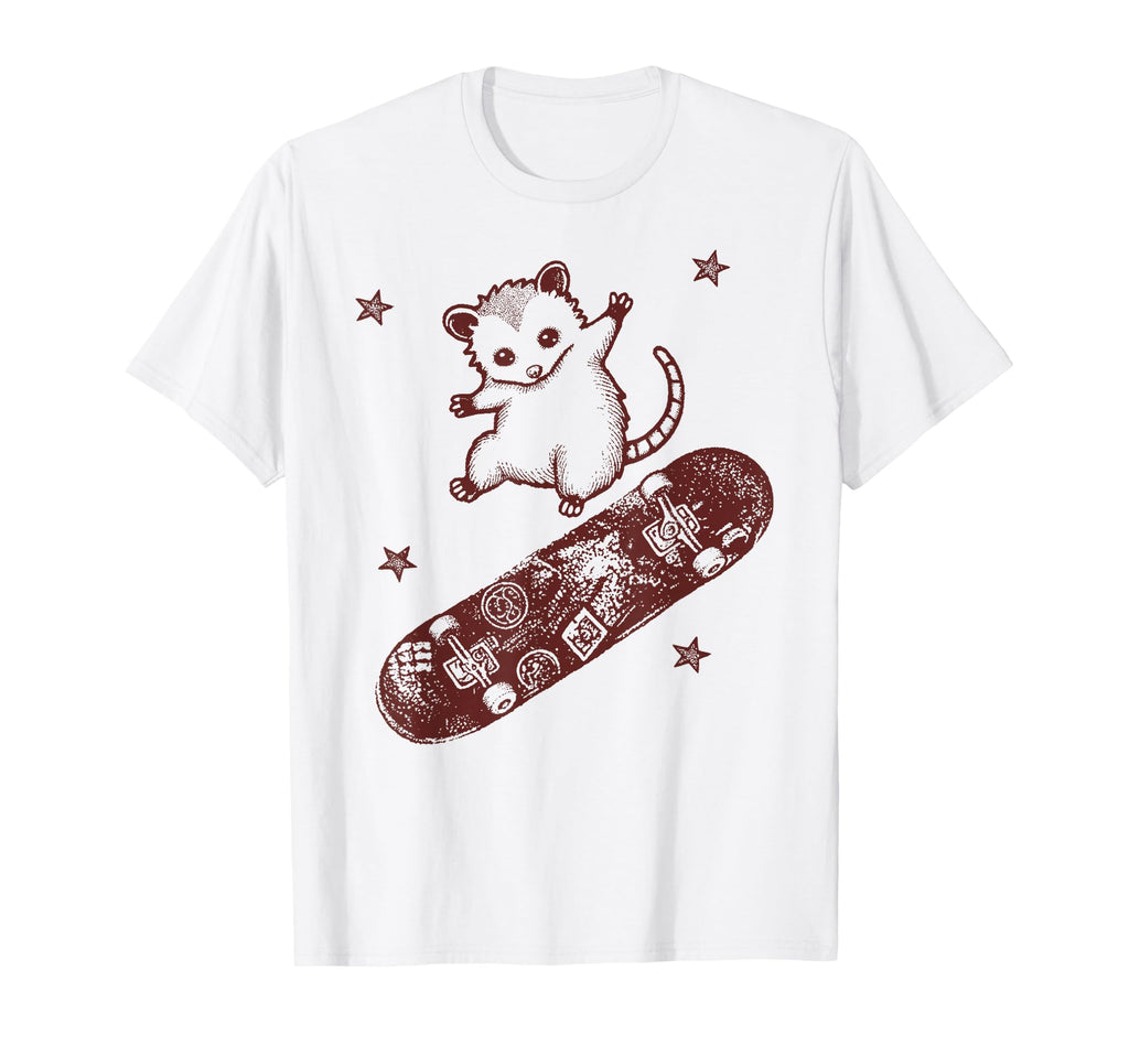 Skateboarding Possum Skater Animal T-Shirt - Custom Art Print Men Women - T-Shirt, Sweatshirt, Hoodie