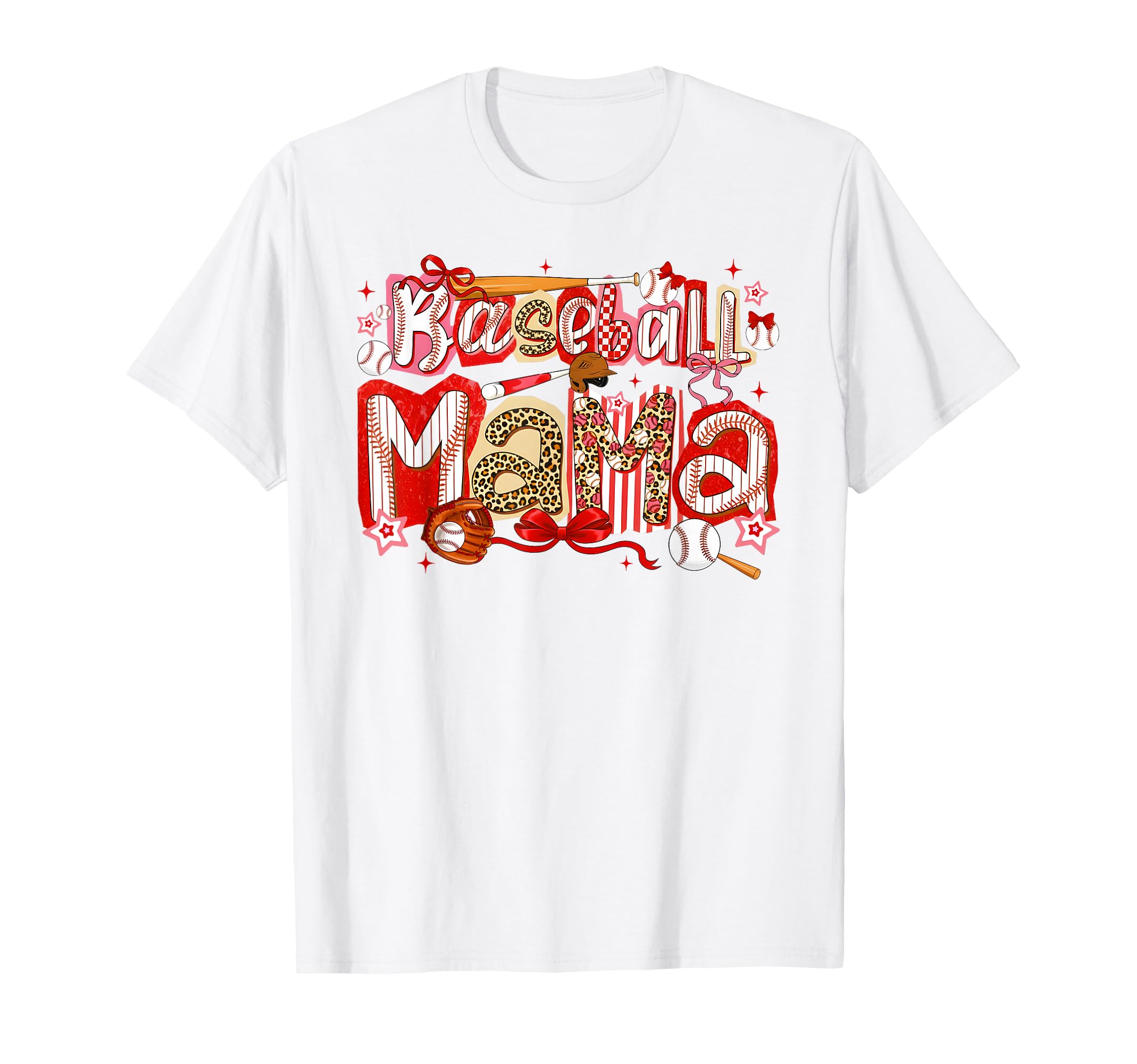 Preppy Baseball Mama Baseball Mom T-Shirt - Trendy Graphic for Adults - T-Shirt, Sweatshirt, Hoodie
