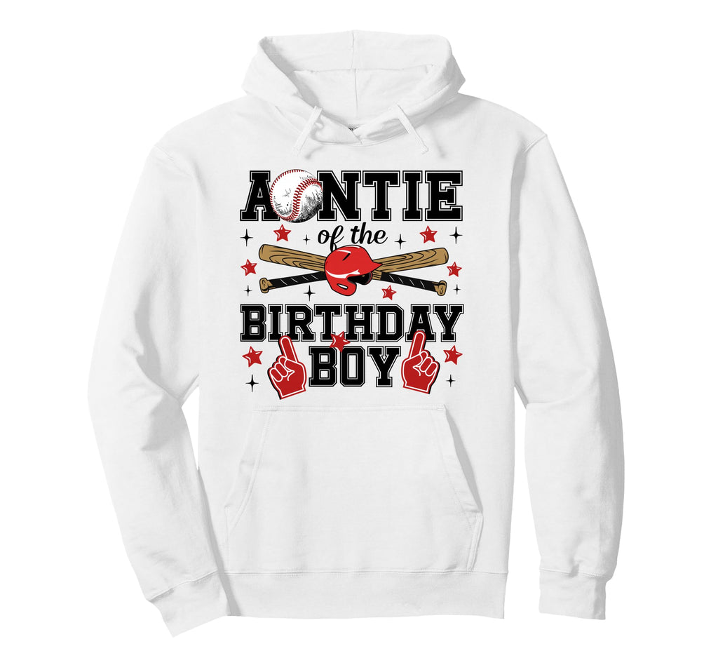 Auntie Birthday Baseball Sport Hoodie - Casual Everyday Wear Men Women - T-Shirt, Sweatshirt, Hoodie