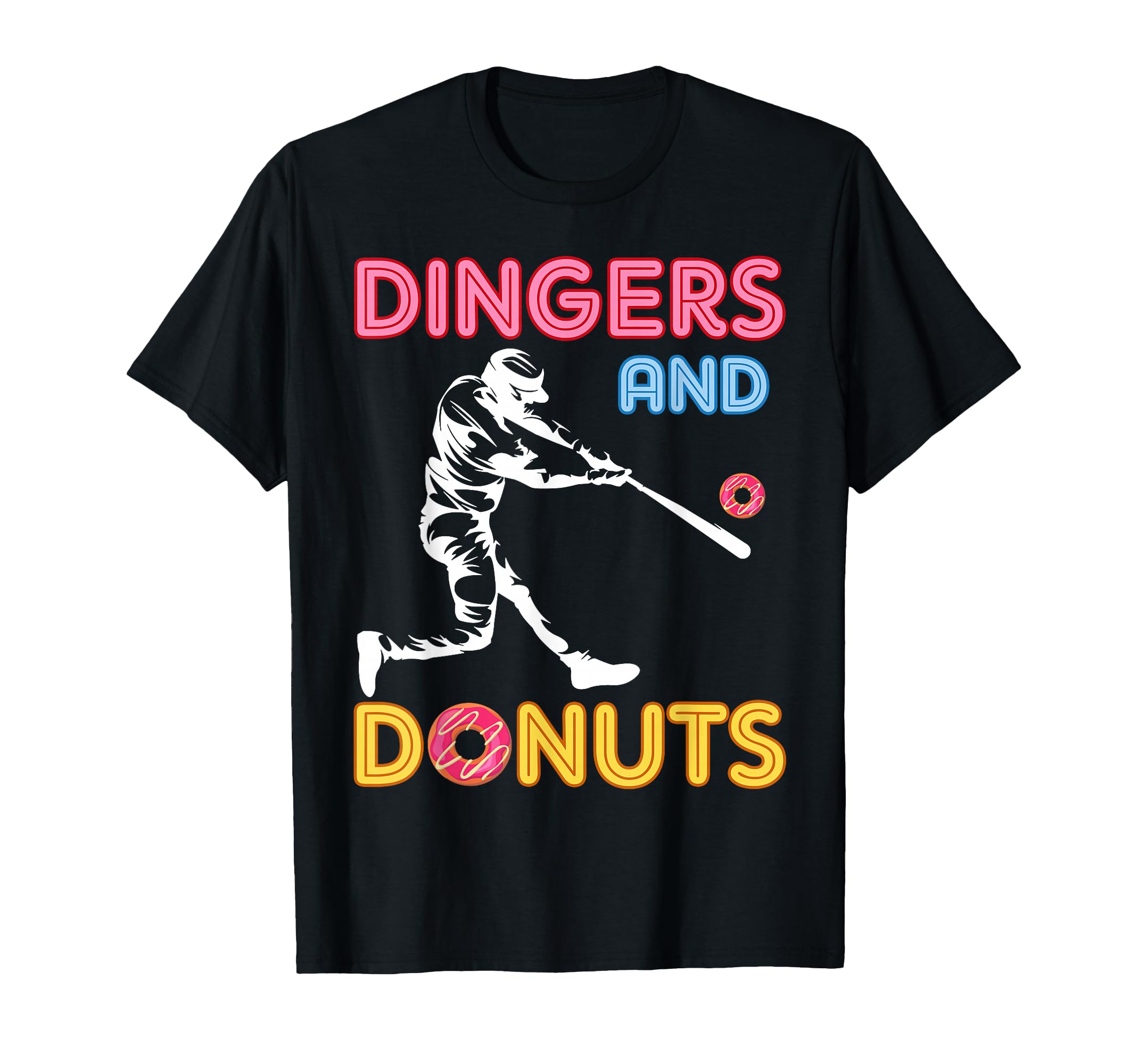 Dingers And Donuts Baseball Fan Art T-Shirt - Streetwear Style Unisex - T-Shirt, Sweatshirt, Hoodie