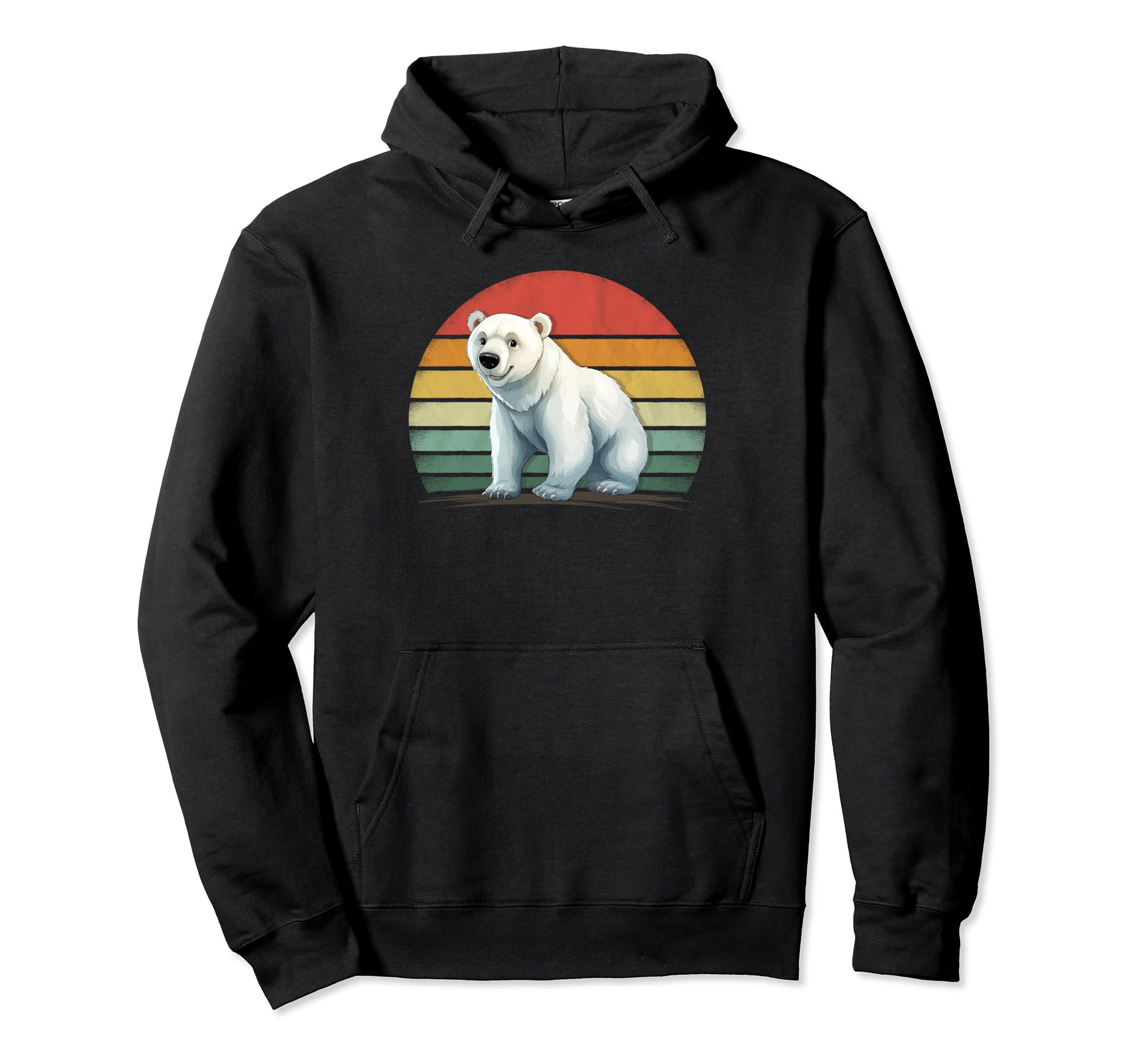 Polar Bear Lover Distressed Polar Bear Hoodie - Trendy Graphic Men Women - T-Shirt, Sweatshirt, Hoodie