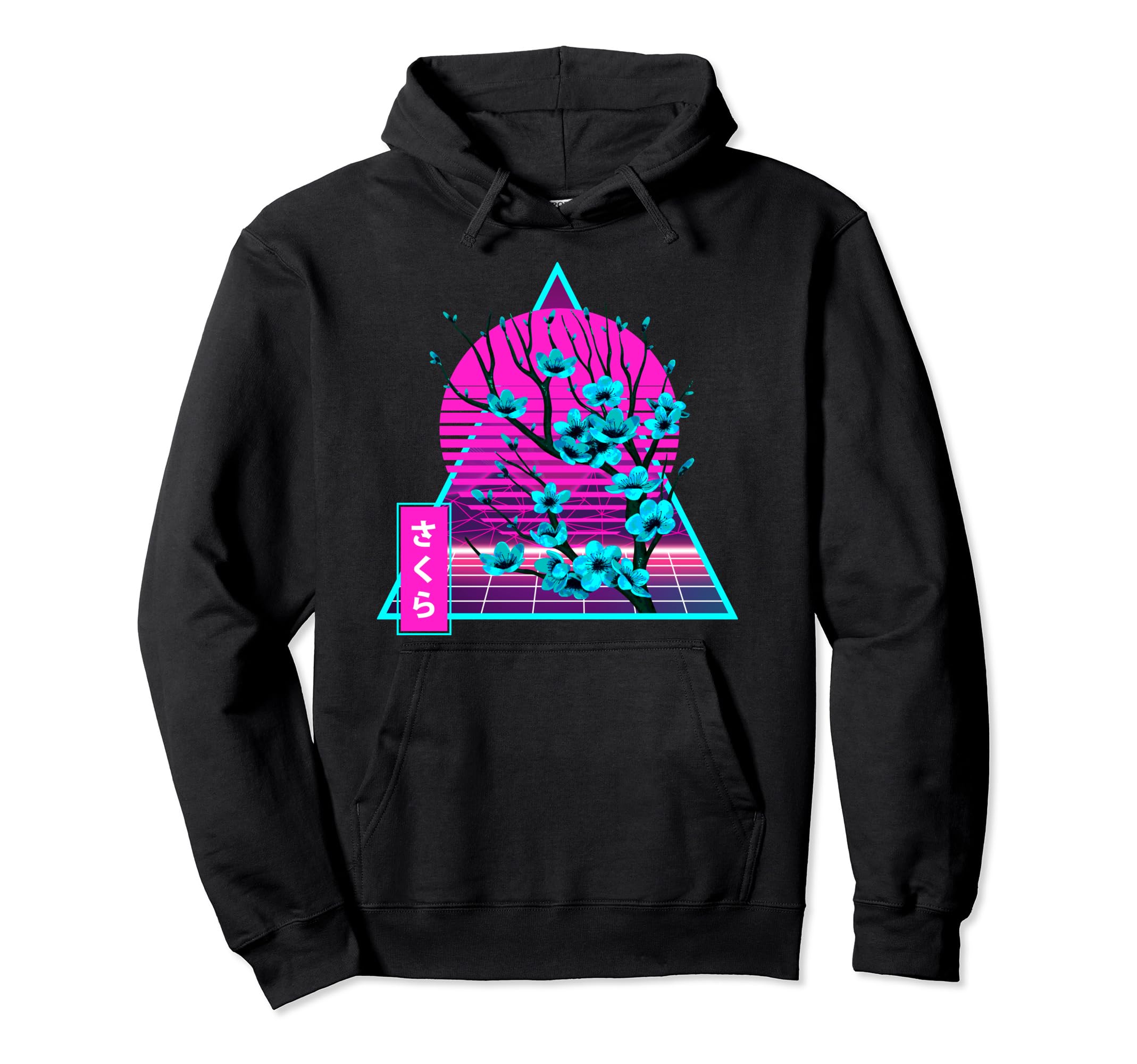 Vaporwave Aesthetic Sakura Flowers Hoodie - Streetwear Style for Adults - T-Shirt, Sweatshirt, Hoodie