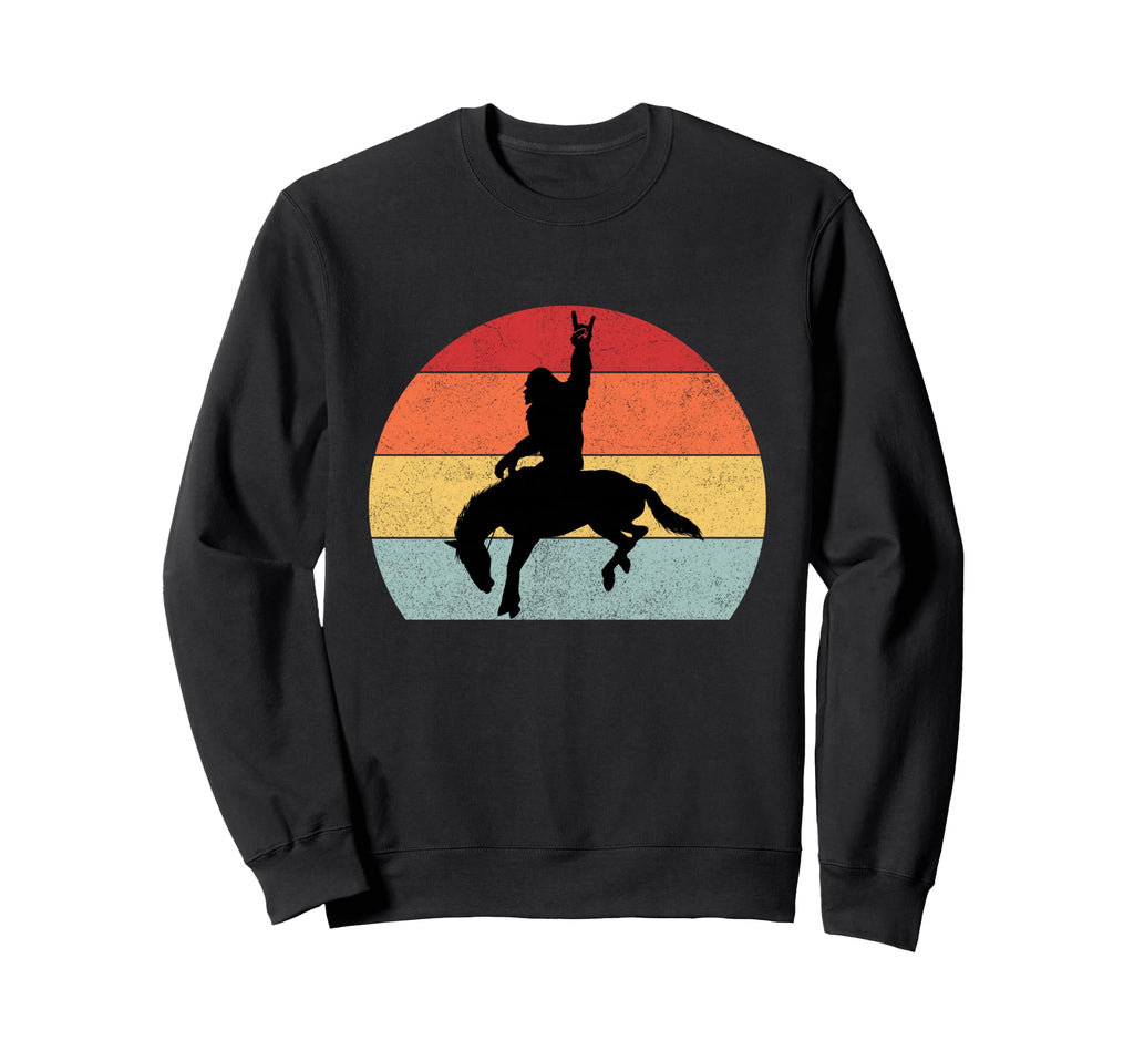 Bigfoot Riding Horse Rodeo Sunset Sweatshirt - Novelty Apparel Men Women - T-Shirt, Sweatshirt, Hoodie