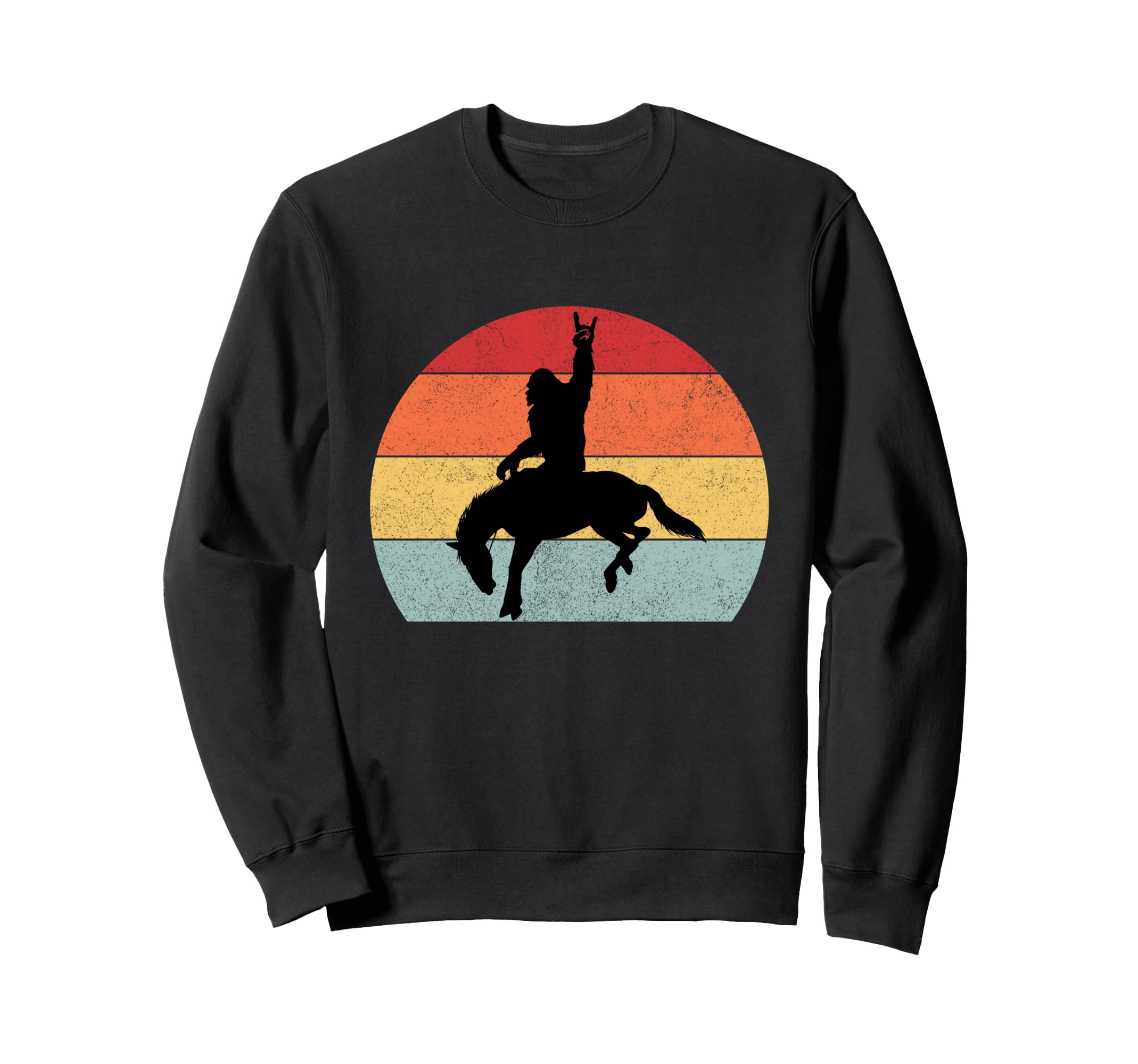Bigfoot Riding Horse Rodeo Sunset Sweatshirt - Novelty Apparel Men Women - T-Shirt, Sweatshirt, Hoodie