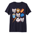 Baseball Coquette Bow Baseball Mom Game T-Shirt - Custom Art Print Unisex - T-Shirt, Sweatshirt, Hoodie