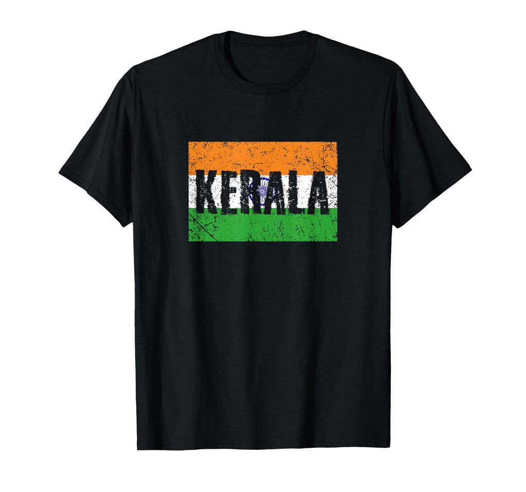 Distressed Kerala Indian Flag T-Shirt - Fun Novelty Design Unisex - T-Shirt, Sweatshirt, Hoodie