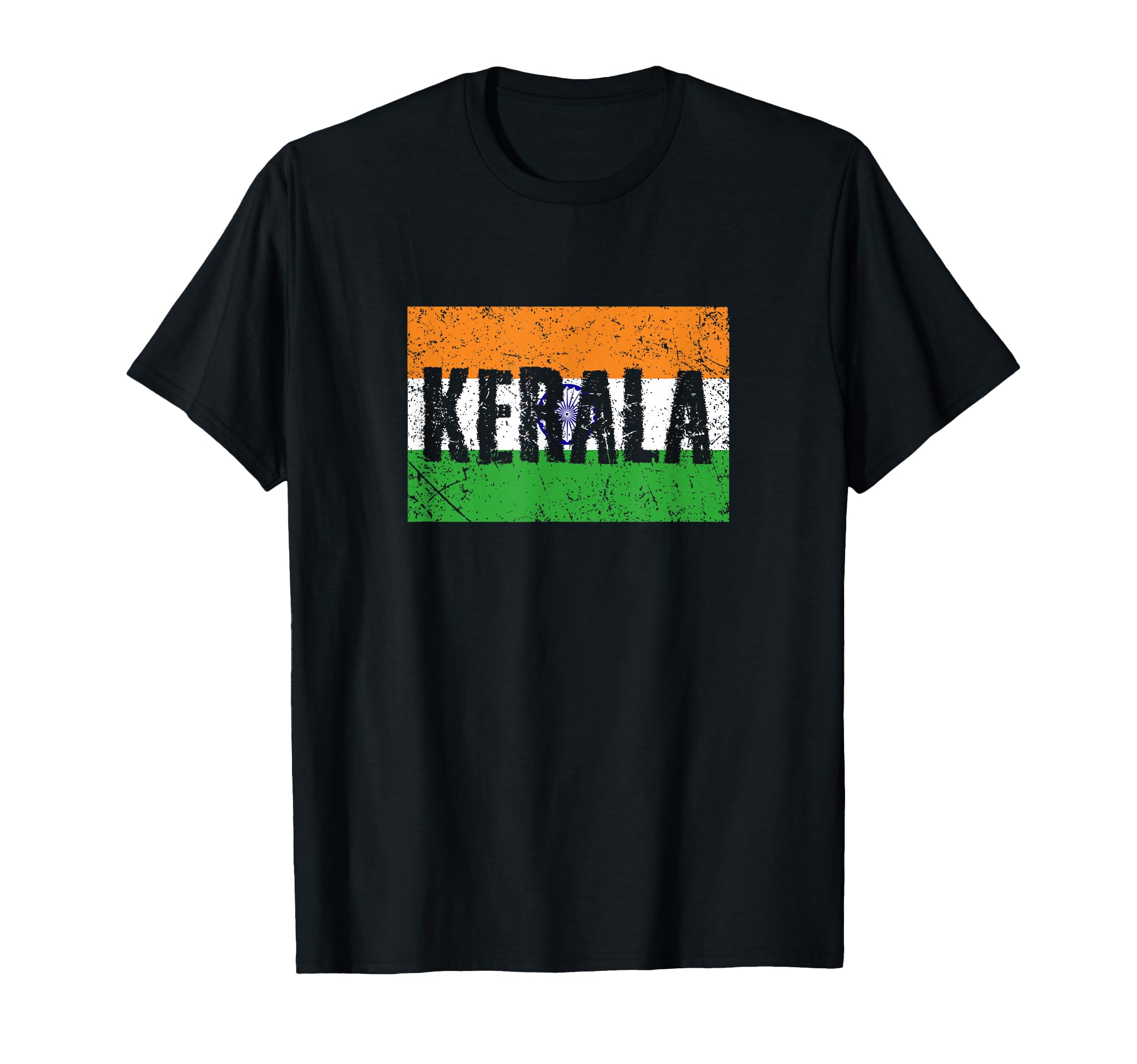 Distressed Kerala Indian Flag T-Shirt - Fun Novelty Design Unisex - T-Shirt, Sweatshirt, Hoodie