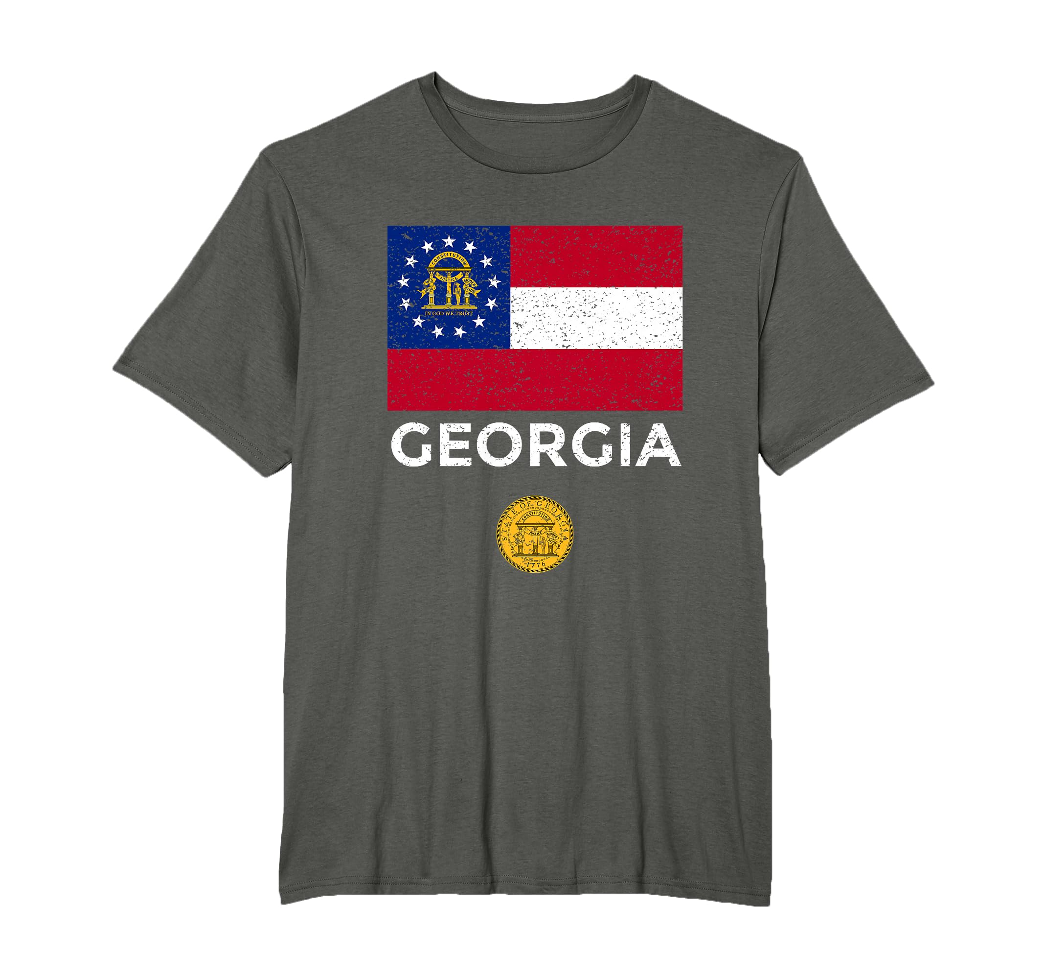 Georgia State Flag Seal Distressed T-Shirt - Streetwear Style for Adults - T-Shirt, Sweatshirt, Hoodie
