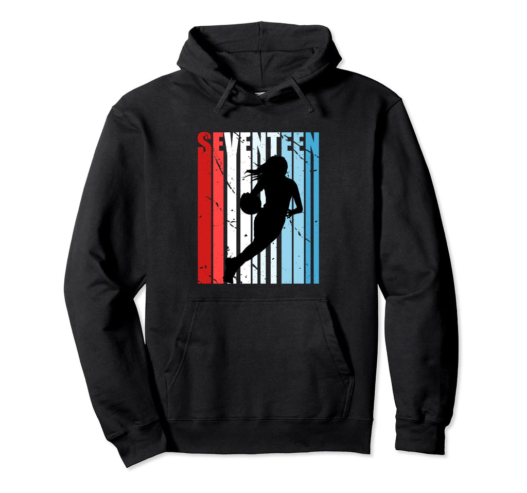 17Th Basketball Birthday Distressed Red Hoodie - Minimalist Print Men Women - T-Shirt, Sweatshirt, Hoodie