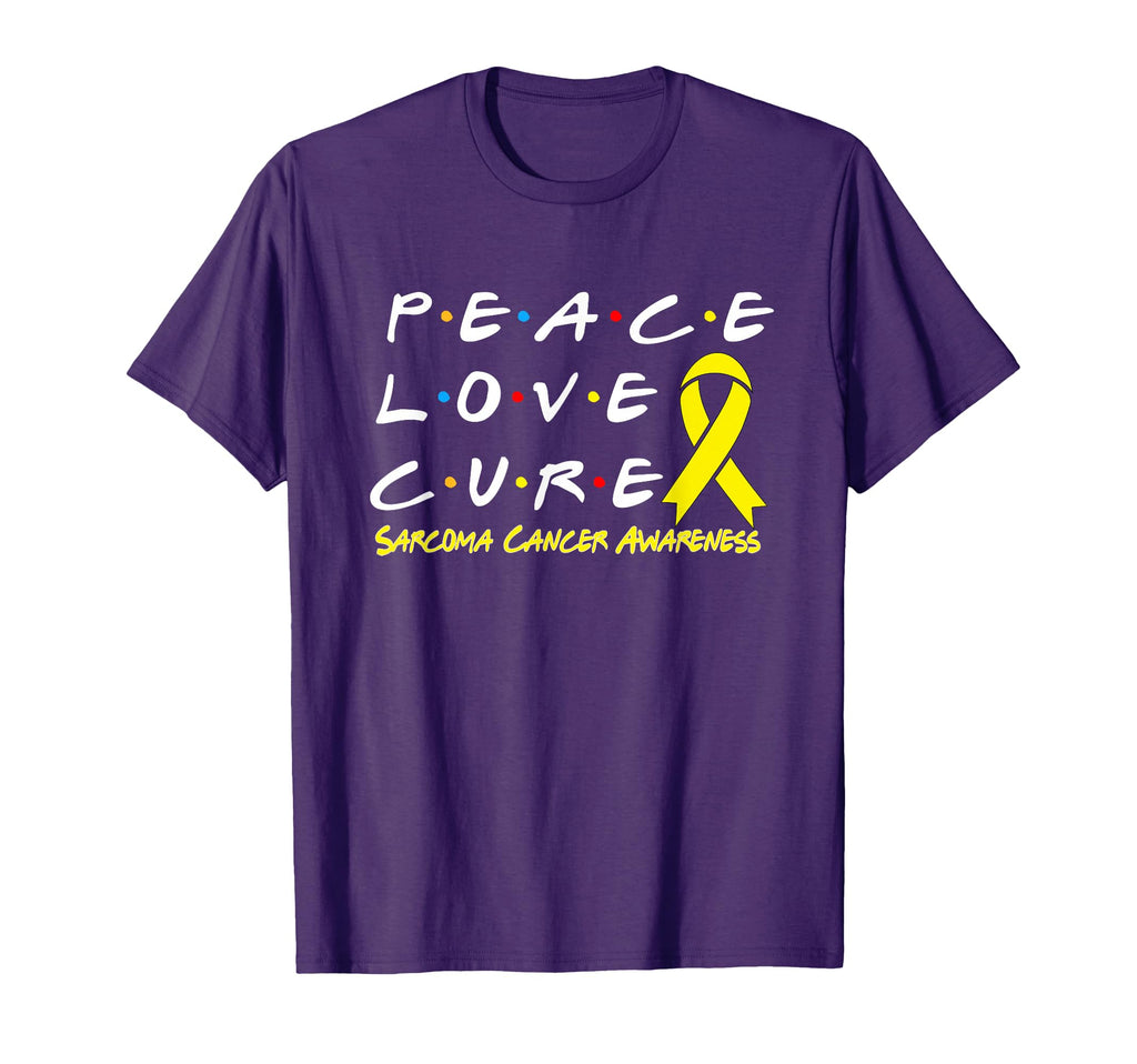 Sarcoma Cancer Awareness Peace Love T-Shirt - Novelty Apparel Men Women - T-Shirt, Sweatshirt, Hoodie