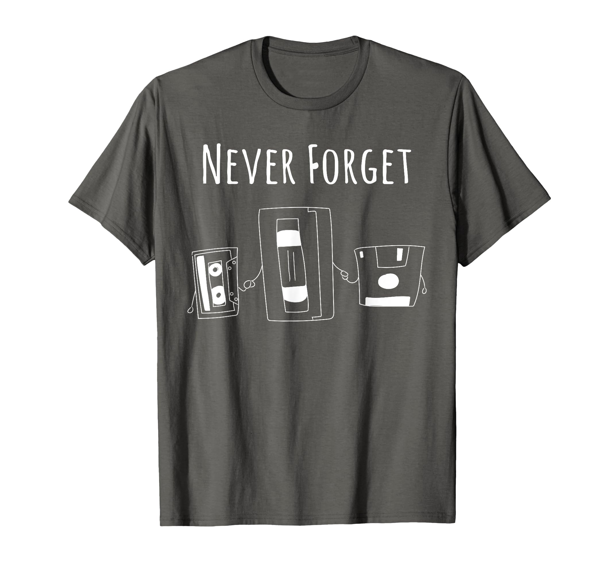 Funny Never Forget Floppy Disk Vhs T-Shirt - Custom Art Print for Adults - T-Shirt, Sweatshirt, Hoodie