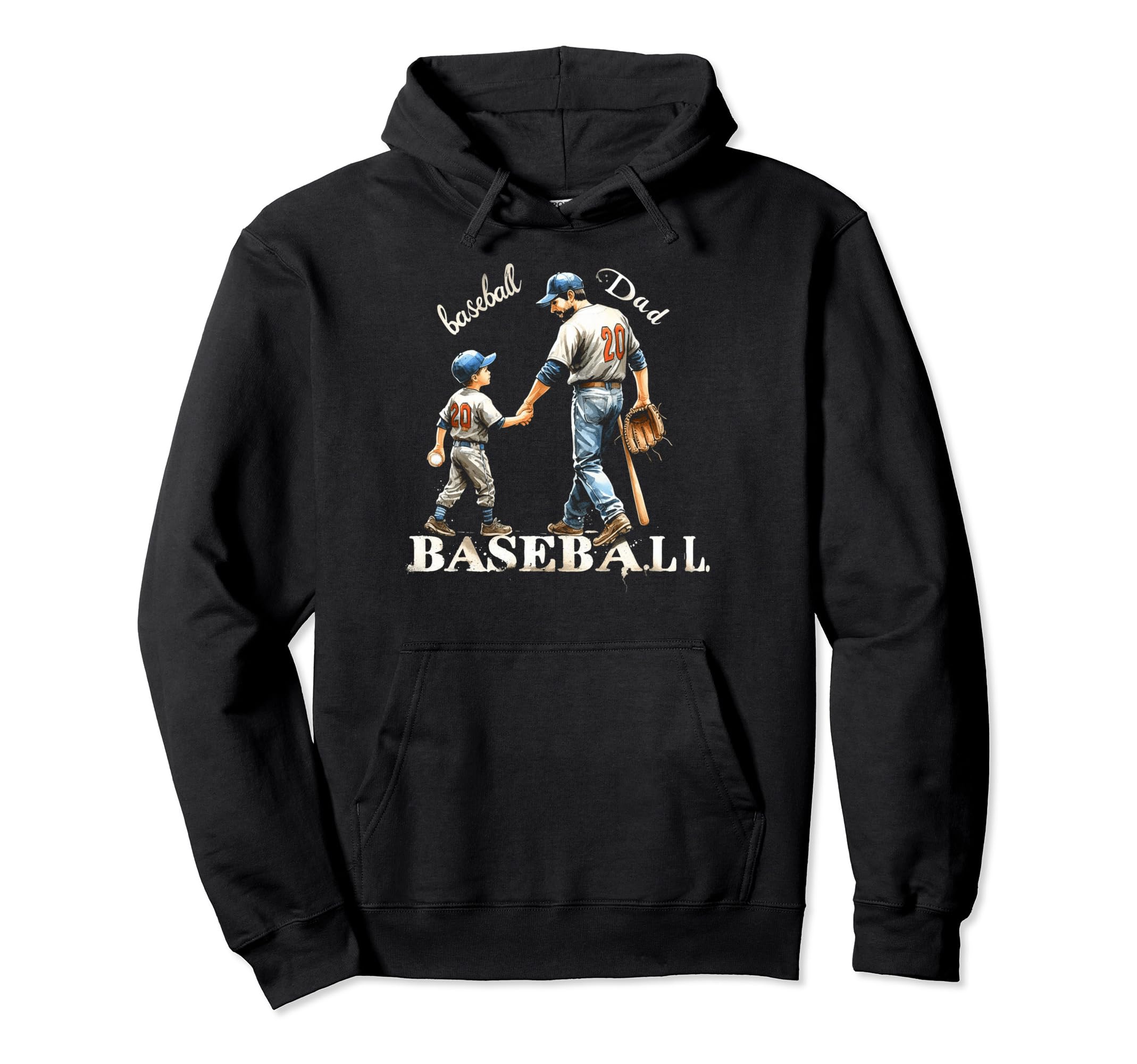 Baseball Dad Fathers Day Hoodie - Minimalist Print Men Women - T-Shirt, Sweatshirt, Hoodie