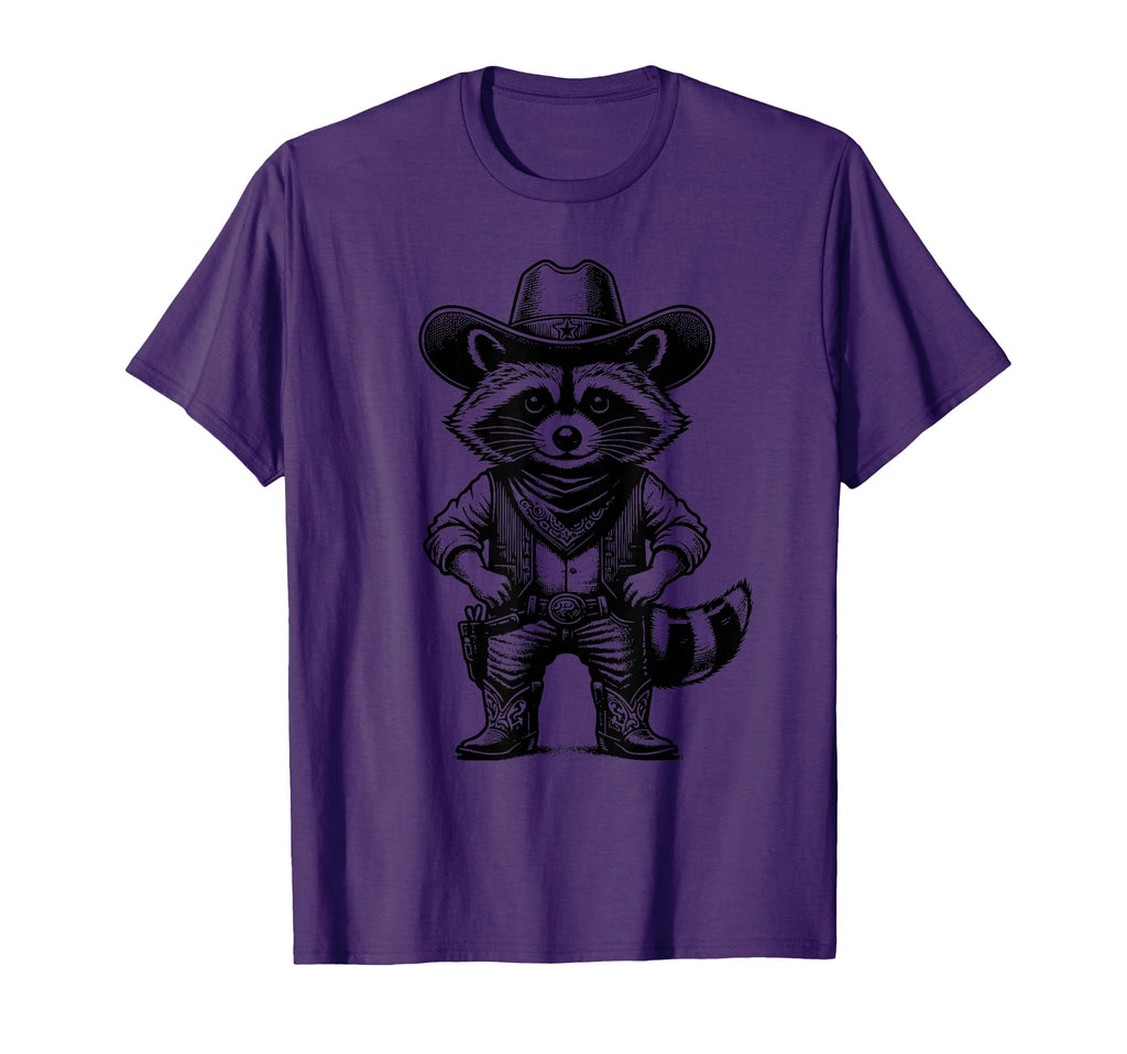 Raccoon Cowgirl Western Country Modern T-Shirt - Graphic Print Unisex - T-Shirt, Sweatshirt, Hoodie