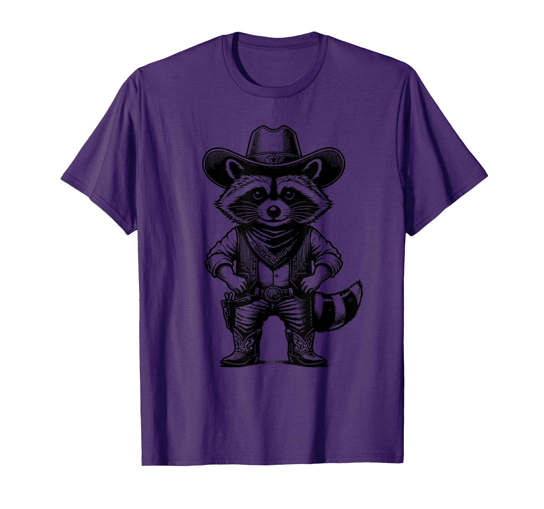 Raccoon Cowgirl Western Country Modern T-Shirt - Graphic Print Unisex - T-Shirt, Sweatshirt, Hoodie