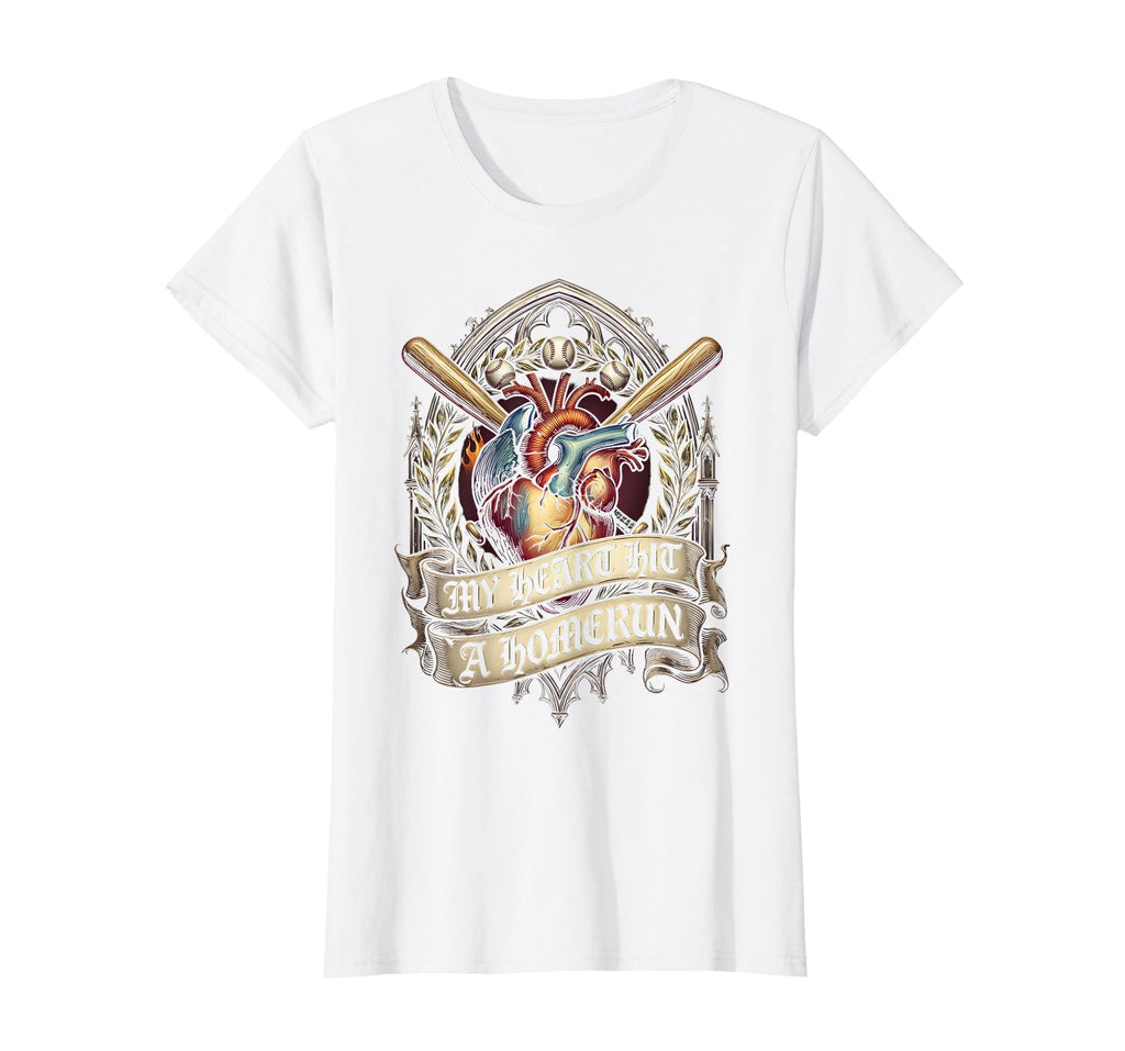 My Heart Hit Homerun Baseball Mom T-Shirt - Custom Art Print Men Women - T-Shirt, Sweatshirt, Hoodie