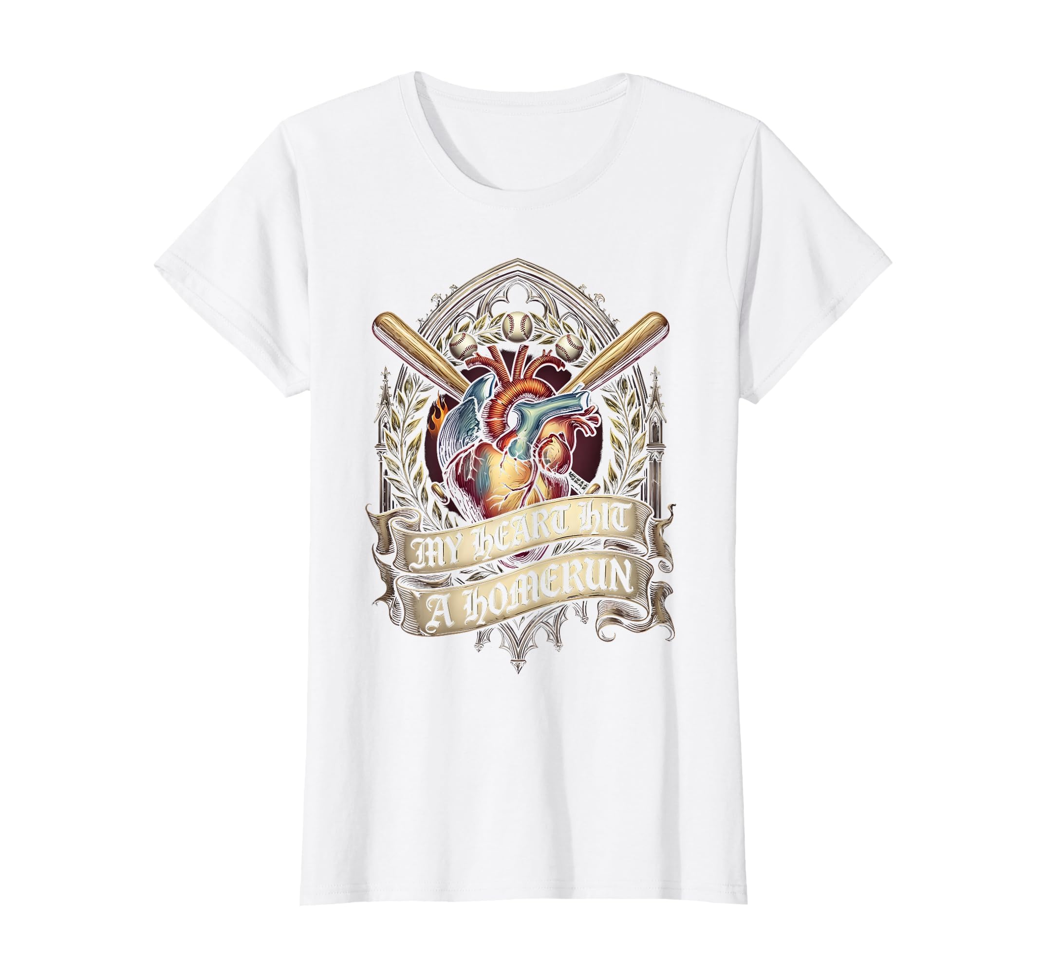 My Heart Hit Homerun Baseball Mom T-Shirt - Custom Art Print Men Women - T-Shirt, Sweatshirt, Hoodie