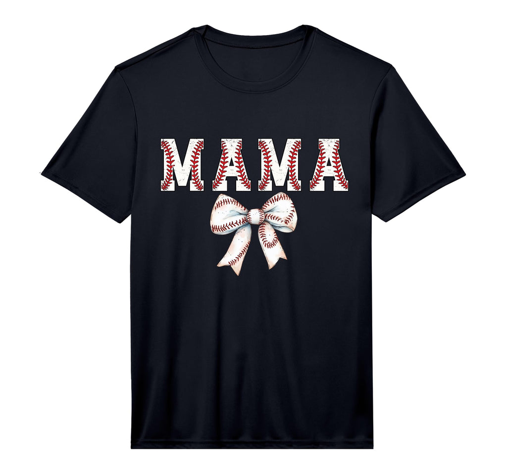 Baseball Mom Bow Baseball Mama Bow Baseball T-Shirt - Graphic Print Unisex - T-Shirt, Sweatshirt, Hoodie