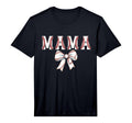 Baseball Mom Bow Baseball Mama Bow Baseball T-Shirt - Graphic Print Unisex - T-Shirt, Sweatshirt, Hoodie