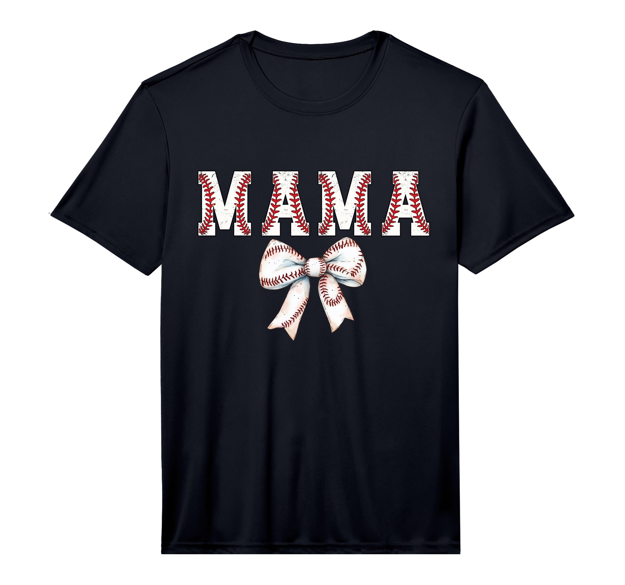 Baseball Mom Bow Baseball Mama Bow Baseball T-Shirt - Graphic Print Unisex - T-Shirt, Sweatshirt, Hoodie