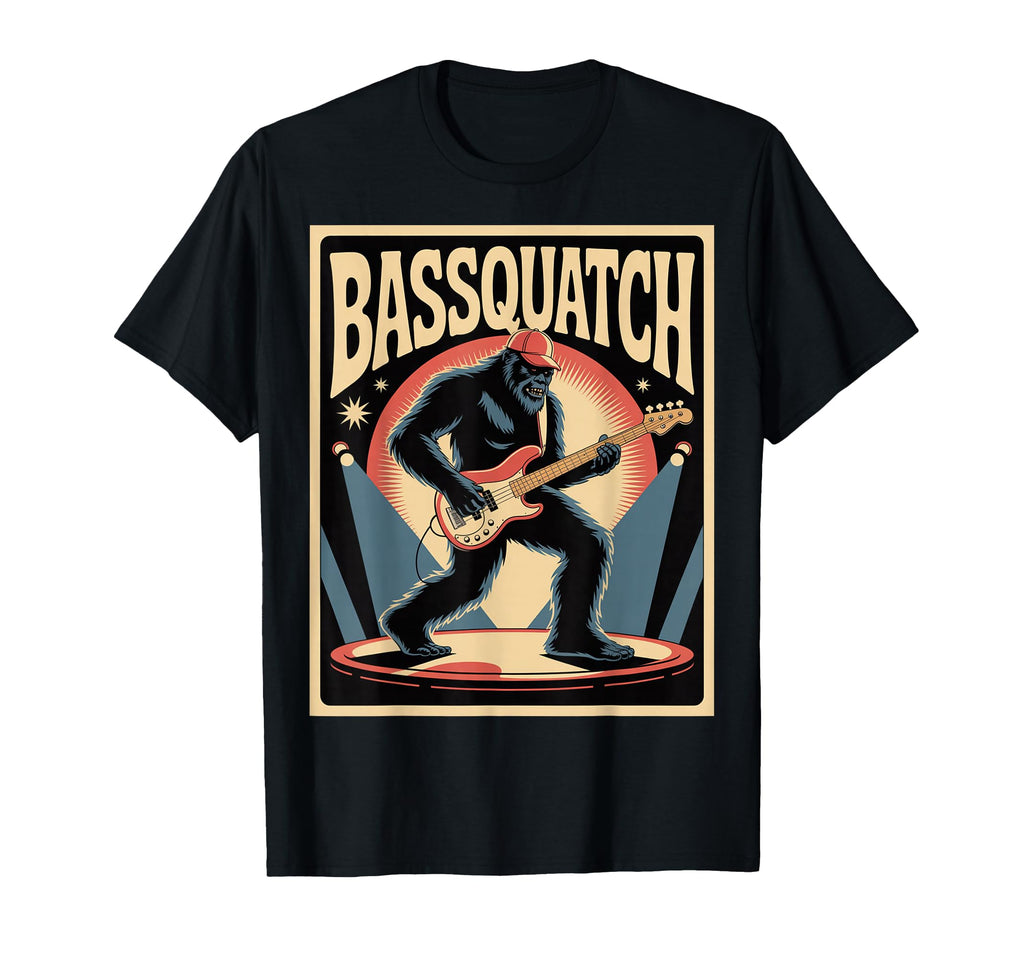 Bassquatch Bigfoot Bass Rock Player T-Shirt - Streetwear Style Unisex - T-Shirt, Sweatshirt, Hoodie