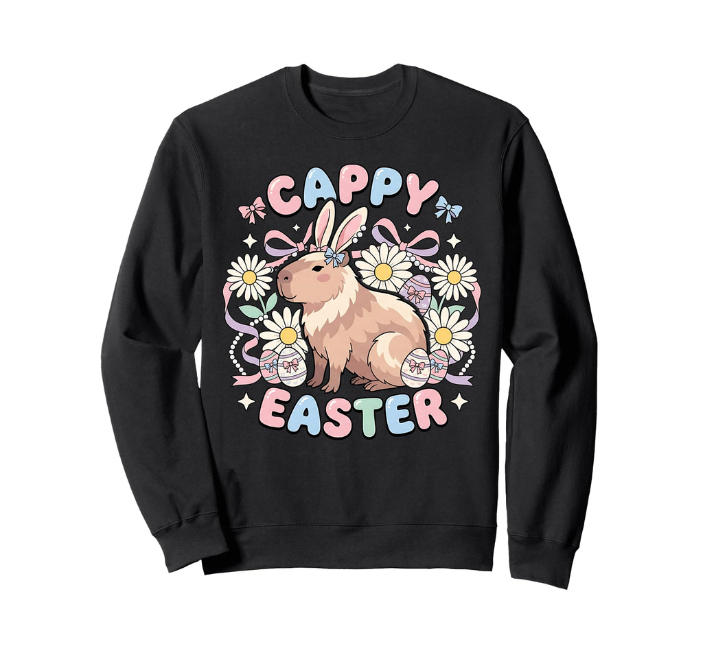 Happy Easter Bunny Ears Rabbit Sweatshirt - Minimalist Print for Adults - T-Shirt, Sweatshirt, Hoodie