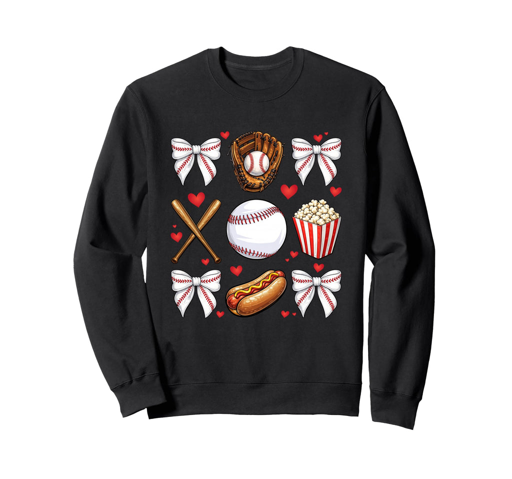 Baseball Mom Coquette Mothers Day Sweatshirt - Graphic Print Men Women - T-Shirt, Sweatshirt, Hoodie