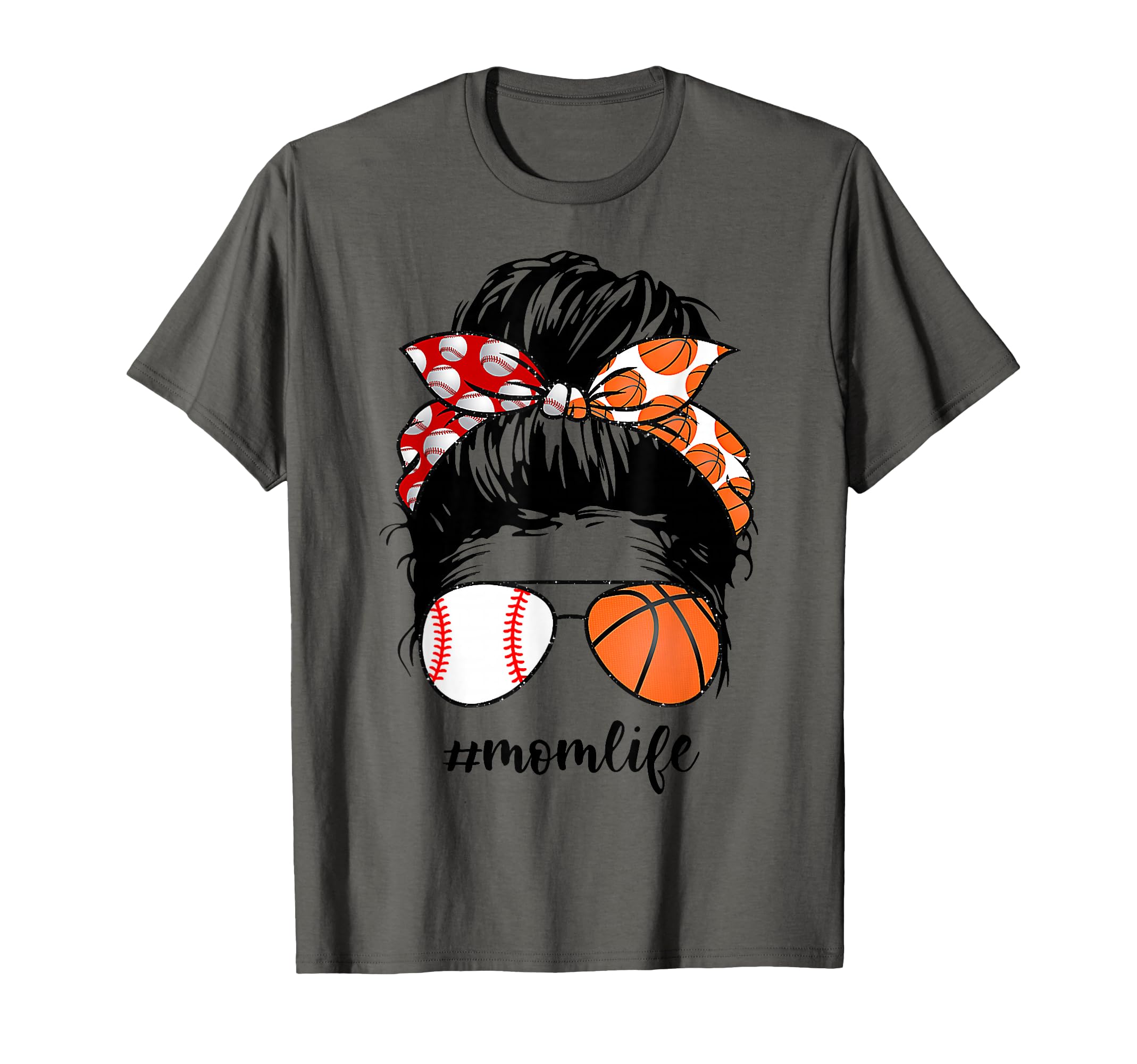 Mom Life Baseball Basketball Mom T-Shirt - Custom Art Print for Adults - T-Shirt, Sweatshirt, Hoodie