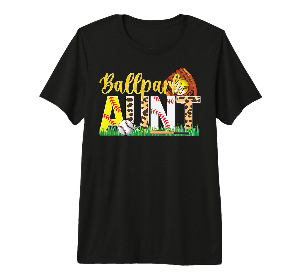 Ballpark Aunt Softball Baseball Aunt T-Shirt - Minimalist Print for Adults - T-Shirt, Sweatshirt, Hoodie