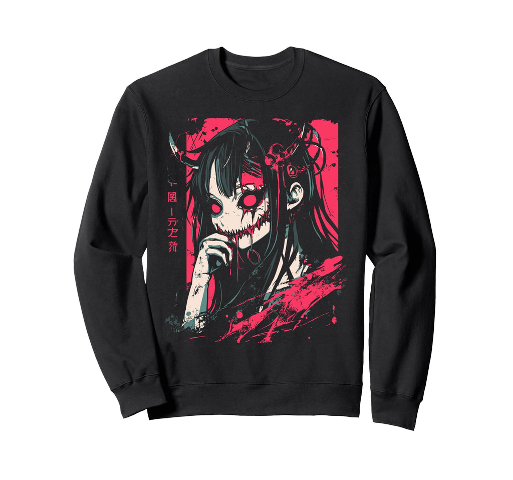 Anime Horror Aesthetic Vaporwave Sweatshirt - Custom Art Print Unisex - T-Shirt, Sweatshirt, Hoodie