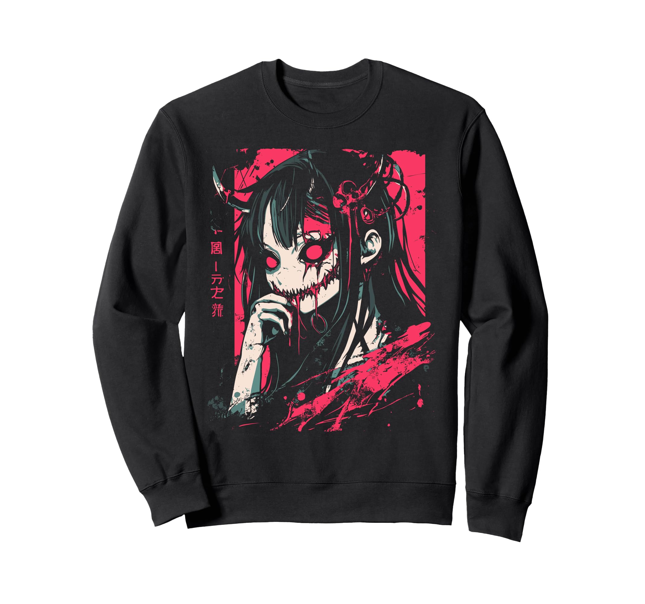 Anime Horror Aesthetic Vaporwave Sweatshirt - Custom Art Print Unisex - T-Shirt, Sweatshirt, Hoodie