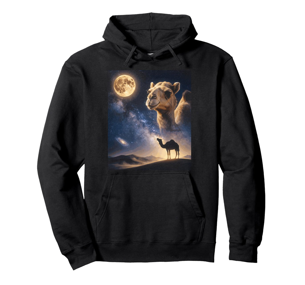 Howling Camel Full Moon Starry Night 90S Hoodie - Graphic Print Unisex - T-Shirt, Sweatshirt, Hoodie