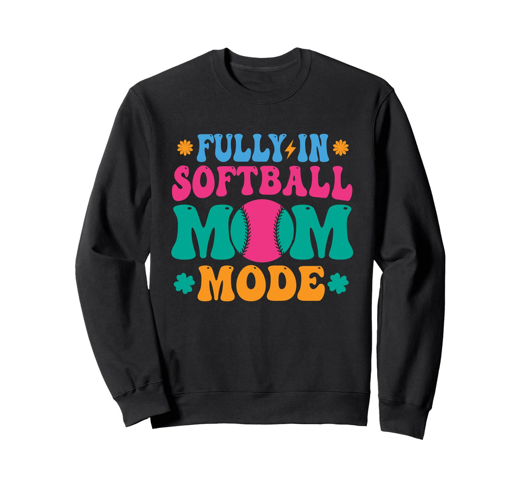 Softball Mom Mothers Day Sweatshirt - Casual Everyday Wear Men Women - T-Shirt, Sweatshirt, Hoodie
