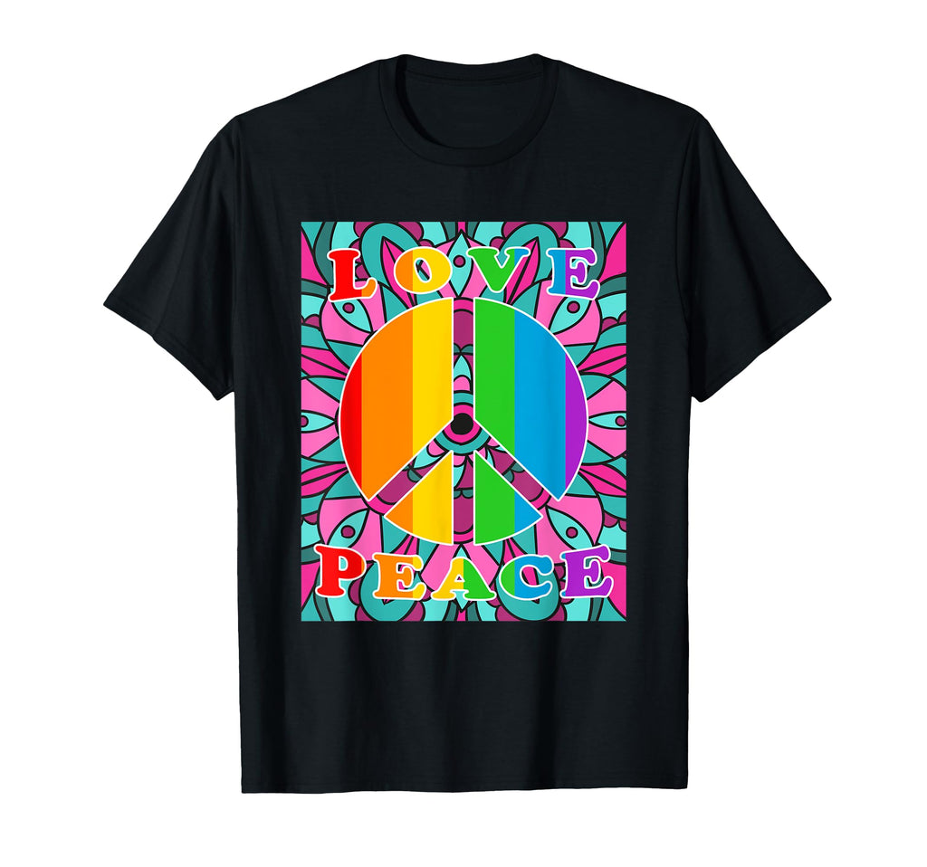 Peace Sign Love 70S Hippie Costume T-Shirt - Streetwear Style Unisex - T-Shirt, Sweatshirt, Hoodie